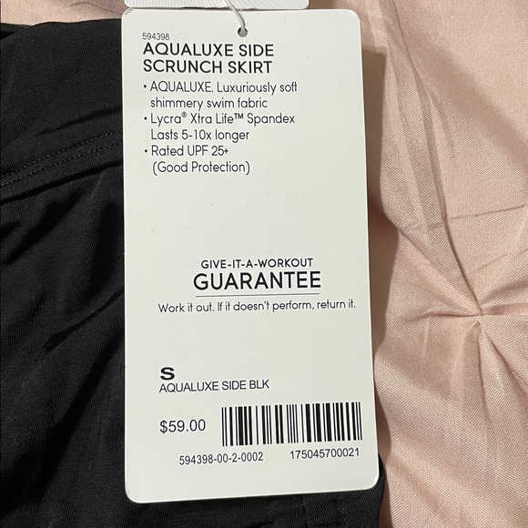 NWT Athleta Aqualuxe Side Scrunch Swim Skirt Black Adjustable Size Small - Picture 4 of 9